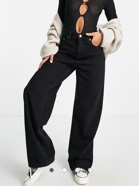 Calvin Klein-High Rise Wide Leg Relaxed Jeans